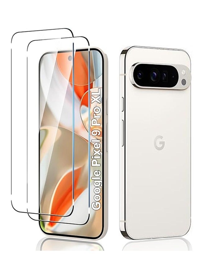 2 Pcs Screen Protector for Google Pixel 9 Pro XL Tempered Glass Support Fingerprint Unlocking Full Coverage HD Clear Scratch-Resistant Anti-Fingerprint - Image 1